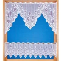 Weckbrodt Scheibengardine Eva (1 St), Stangendurchzug, halbtransparent, Jacquard, Bistro, Jacquard, floral, 2teiliges Set, Gardine, Store