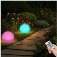 Casativo LED Gartenleuchte Solar-LED-Leuchtkugel, Ø 30cm, RGBW mit Fernbedienung, 16 Leuchtfarben, Farbwechsel, wetterfest & kabellos
