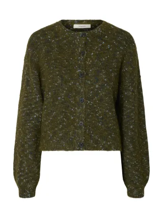 selected women - SLWKAT LS KNIT SHORT CARDIGAN Fir Green - Gr. - M