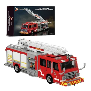 JIESTAR 66148 US Firetruck Elevated Water Towers Model Building Block Kit Brick Set Kids Gifts