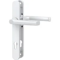 BASI Drückergarnitur Schmalrahmen-Garnitur PZ 92/8 mm, AluTürbeschlag (Packung), Weiß, für 45-82 mm Türstärke, rundes Langschild, PZ-Lochung