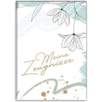 itenga Organisationsmappe itenga Zeugnismappe Motiv Blumenmuster Mint - DIN A4 wattierter Einba