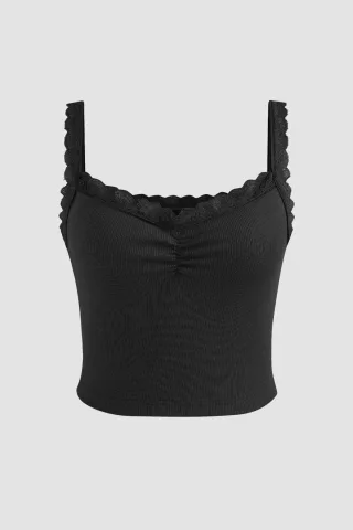 Spitzenverziertes Cropped Top
