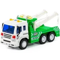Polesie Spielzeug-Abschlepper Abschleppwagen CITY grün Schwungrad Licht Sound