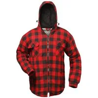 Craftland Thermohemd Flanellhemd mit Kapuze Holzfällerhemd Arbeitshemd Arbeitsjacke warme gefütterte Arbeitsjacke mit Teddy-Futter