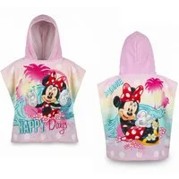 Disney Badeponcho Disney Minnie Maus Kinder Mikrofaser Poncho Badeponcho, 55, Polyester, Kapuze, ohne Verschluss, 55x110 cm