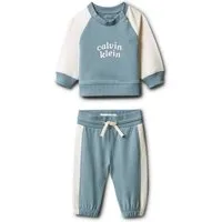 Calvin Klein Jeans Langarmshirt & Hose COLOR BLOCK RAGLAN JOG SET (Set) Regular fit mit Druckknopfverschluss