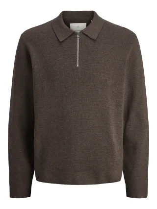 JACK&JONES - JJMILANO STITCH KNIT ZIP POLO SN - Gr. - M
