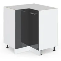 Vicco Eckunterschrank R-Line, Anthrazit Hochglanz/Weiß, 75.6 cm ohne Arbeitsplatte (1-St)