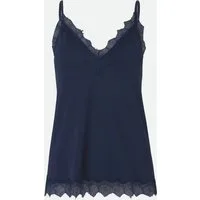 rosemunde Spaghettitop Billie Strap Top Vintage-Spitzenbesatz an Ausschnitt und Saum, feminin