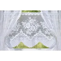 Weckbrodt Scheibengardine Siena (1 St), Stangendurchzug, halbtransparent, Jacquard, Bistro, Jacquard, floral, halbtransparent, Bordüre, Gardine, Store