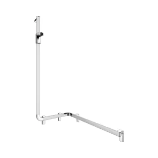 KEUCO AXESS Eck-Duschhandlauf 90° mit Brausestange links, Metall, B: 53,1 H: 130,1 T: 85 cm, 3500817 35008178602
