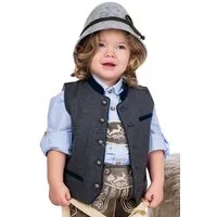 Maddox Trachtenjacke Kinderweste - RODING KID - grau/blau