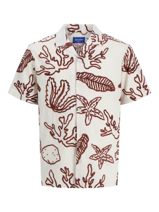 JACK&JONES - JORLUKE CRINKLE AOP SHIRT SS JNR cloud dancer - Gr. - 164