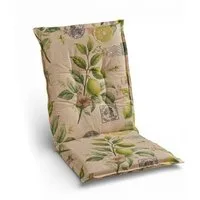 GO-DE Polsterauflage LIMONA, 48 x 108 cm, Beige, Gelb, Mittellehner, (1 St), seitliche Bindekordeln und verstellbares Gurtband