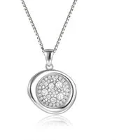 Schöner-SD Kette mit Anhänger 925 Silberanhänger massive Qualität mit Zirkonia vorn und seitlich, anlaufgeschützter Silberschmuck