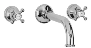 Herzbach Anais Wandbrücke, 3 Blenden rund, Auslauf 200mm chrom , 32.959000.1.01 32.959000.1.01