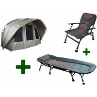MK Angelsport Angelzelt 2 Mann Angelzelt + Bedchair + Carpchair
