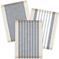 Kracht Geschirrtuch Landhaus, (Set, 3-tlg., Set), 3er Pack Geschirrtücher (3 Stück), ca. 50 x 70 cm, Halbleinen