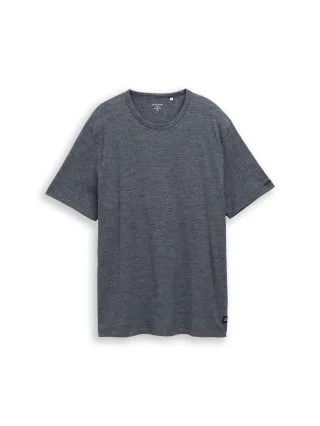 Tom Tailor - Plus Size - T-Shirt in Melange-Optik navy gardenia white injected - Gr. - 4XL