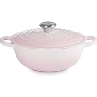 LE CREUSET Bräter Bräter La Marmite Signature rund shell pink 24cm, Emailliertes Gusseisen