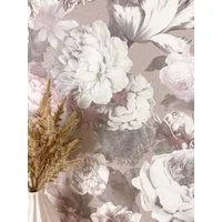 Newroom Vliestapete Rosana Tapete Vintage Blumen,Rosen,Blätter, Rose Tapete Floral Blumen - Vintage Blumentapete Weiß Beige Romantisch 3D Optik Rosen Blätter für Schlafzimmer Wohnzimmer Küche, Blumentapete