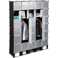 relaxdays Kleiderschrank XXL Kleiderschrank Stecksystem schwarz