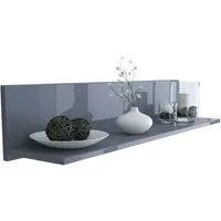 Vladon Wandregal Skadu, Schweberegal, Grau Hochglanz (97,5 x 18,5 x 18,5 cm)