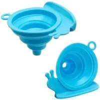 Lantelme Trichter 2 Stück Silikon Set Zusammenklappbar Küchen Fülltrichter, Einfülltrichter für Flaschen Abfülltrichter für Weinballon
