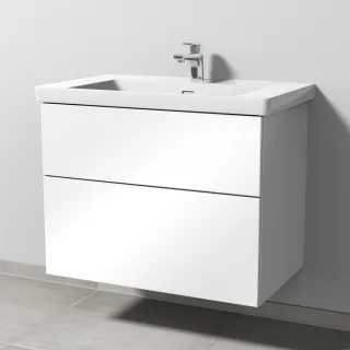 Sanipa 3way Waschtischunterbau zu Villeroy & Boch Subway 3.0 Waschtisch mit 2 Auszügen, Weiß-Glanz SF84878