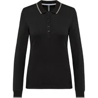 Kariban Langarm-Poloshirt Langarm-Polohemd aus Piqué für Damen