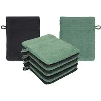 Betz Waschhandschuh 10 Stück Waschhandschuhe Premium 16x21 cm Farbe Graphit - tannengrün, (10-St)