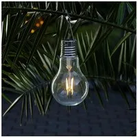 MARELIDA LED Solarleuchte LED Solar Glühbirne XL für Balkon Terrasse H: 18cm Sensor 1Stück, Filament Classic, warmweiß (2100K bis 3000K)