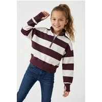 Abercrombie Kids Sweater AFG QUARTER ZIP PREPPY P kurz, in Color-Blocking-Look, for girls