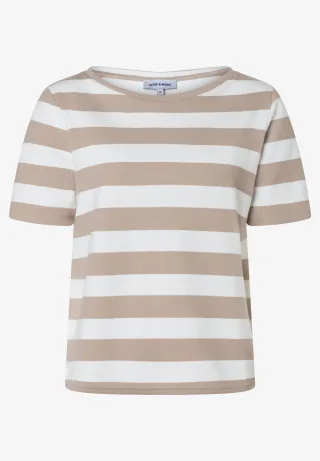 MORE & MORE - Blockstreifenshirt beige - Gr. - 42