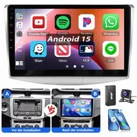 ESSGOO Für VW Passat B6 B7 CC 2010-2015 Carplay Autoradio Android 15 Autoradio (RDS, FM, GPS Navi WIFI Mirror Link SWC RDS)