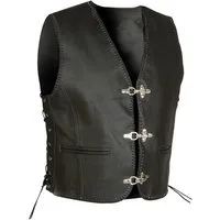 ALL THE GOOD Lederweste Motorrad Biker Lederweste Kutte Club Weste Chopper Leder Vest LW 27