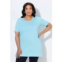 Ulla Popken Longshirt Longshirt A-Linie Rundhalsausschnitt Halbarm