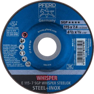 PFERD TOOLS Schruppscheibe E Speziallinie SGP STEELOX für Stahl/Edelstahl - 62211848