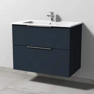 Sanipa 3way Waschtischunterbau zu Duravit ME by Starck Waschtisch mit 2 Auszügen, Marine-Matt UP7251R