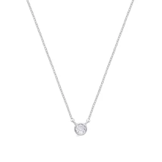 Luxenter Rhodium plattierte Brillant Zirkonia Halskette - Akele