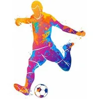 nikima Wandtattoo 111 Wandtattoo Fussball Spieler bunt - 370 x 500 mm (PVC-Folie)