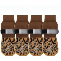 Ledander Pfotenschutz Hundesocken Anti Rutsch, 2 Paar Anti-Rutsch Socken für Hunde, mit Verstellbaren Riemen Haustierpfoten Schutz, Hundesocken für Hunde