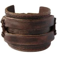 axy Lederarmband Herrenarmband Leder Armband Breit (1-tlg), Echtleder, mit Knopfverschluss in 2 Längen verschließbar, Retro-Look.