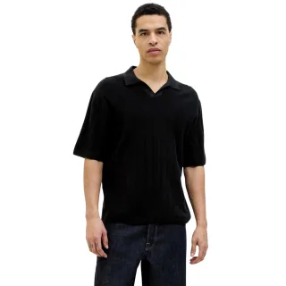 Jack And Jones - Poloshirt für Herren, gerippt (Schwarz)
