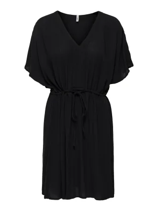 ONLY - ONLCHIARA S/S V-NEC SHORT DRESS PTM black - Gr. - XS