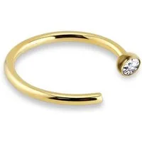 viva-adorno Nasenpiercing 0,8mm Nasenring mit Zirkonia Stein Piercing Hoop Ring, Chirurgenstahl 316L Kristall