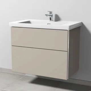 Sanipa 3way Waschtischunterbau zu Villeroy & Boch Subway 3.0 Waschtisch mit 2 Auszügen, Kaschmir-Mat BP8481U