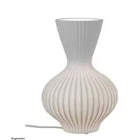 formano Tischleuchte Tischlampe Keramik weiß mit Rillen 20 x 30 cm, ohne Leuchtmittel, Dekoleuchte bauchig