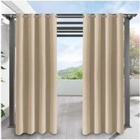Jibenhome Outdoorvorhang Outdoor Vorhang Wetterfest mit Ösen, Sonnenschutz & Sichtschutz (1 St), Outdoor Gardinen Wasserdicht für Terrasse, Balkon, Pavillon